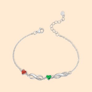 Personalisierte Geburtsstein und Name Infinity-Armband Geschenk für Mutter