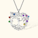Personalized Family Tree of Life Necklace with Birthstones Gift for Mother