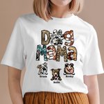 Personalisierte Hundemutter Baumwoll-T-Shirt mit Namen 100 Hunderassen