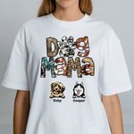 Personalisierte Hundemutter Baumwoll-T-Shirt mit Namen 100 Hunderassen