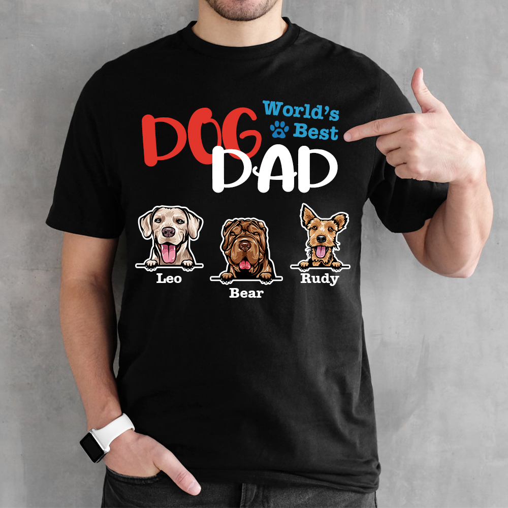 Discover Customized Dog Lover T-Shirt for Dog Dad Father's Day Gift