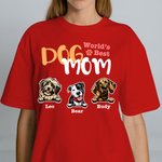 Personalised Dog Mom Dad Cotton T-shirt Gift For Mother Father Dog Lovers