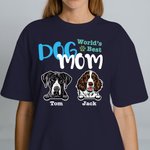 Personalised Dog Mom Dad Cotton T-shirt Gift For Mother Father Dog Lovers