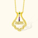 Collier Porte-Bague Personnalisé avec 1-6 Pierres de Naissance Cadeau Fête Anniversaire pour Maman Femme