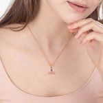 Collier Porte-Bague Personnalisé avec 1-6 Pierres de Naissance Cadeau Fête Anniversaire pour Maman Femme