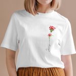 Personalized Family Watercolor Birth Flowers T-shirt Birthday Gift for Grandma