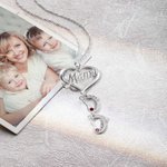 Collier Personnalisé avec Prénom 1-8 Pieds Bébé Inscrutés Pierres de Naissance Cadeau Fête des Mères pour Maman