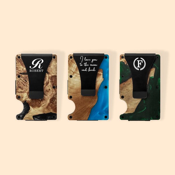 Personalisierte Holz und Harz Geldklammer Geschenk für den Vatertag