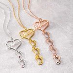 Collier Personnalisé avec Prénom 1-8 Pieds Bébé Inscrutés Pierres de Naissance Cadeau Fête des Mères pour Maman