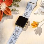 Personalisierte Silikon Wildblume Laser gedruckt Apple Watch Band