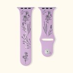 Personalisierte Silikon Wildblume Laser gedruckt Apple Watch Band