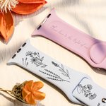 Personalisierte Silikon Wildblume Laser gedruckt Apple Watch Band