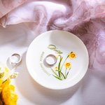 Personalized Birth Flower Floral Ring Jewelry Dish Gift for Her