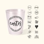 Personalised Set of 10 Disposable Frosted Plastic Cups with 12oz or 16oz for Bridal Shower Wedding Engagement Party Supplies