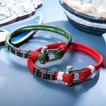 Personalised Nautical Bead Minimalist Rope Bracelet with Anchor Buckle and Engraved 1-15 Family Names Father's Day Birthday Gift for Men