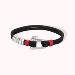 Bracelet Nautique Boucle d'Ancre Personnalisée avec 1 à 15 Noms Gravés Corde Minimaliste Cadeau Anniversaire Fête des Pères pour Homme