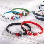 Personalised Nautical Bead Minimalist Rope Bracelet with Anchor Buckle and Engraved 1-15 Family Names Father's Day Birthday Gift for Men