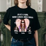 Personalisierte nur ein Mädchen, das ihre Hunde liebt Baumwoll-T-Shirt mit Namen
