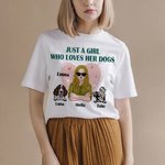 Personalisierte nur ein Mädchen, das ihre Hunde liebt Baumwoll-T-Shirt mit Namen