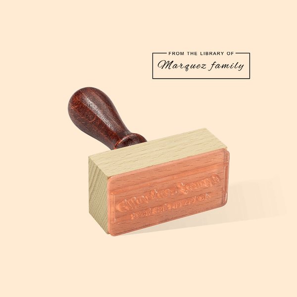 Sello Personalizado Biblioteca Libro Con Tinta Negra Regalo Para Los Amantes De Los Libros