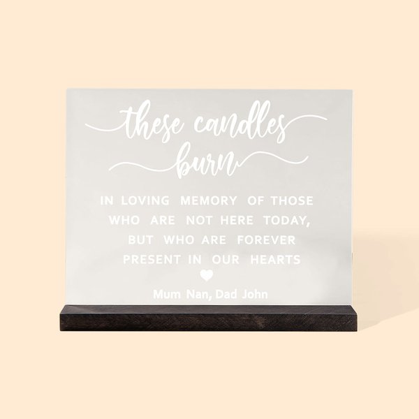 Personlig akrylbröllopsminnesskylt I kärleksfullt minne Skylt Gåvor för nygifta par