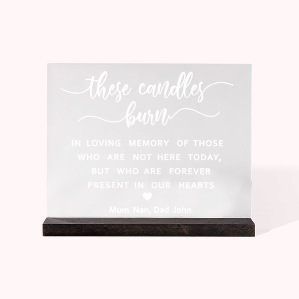 Personalized Acrylic Wedding Memorial Sign In Loving Memory Sign Gifts for Newlyweds Couples