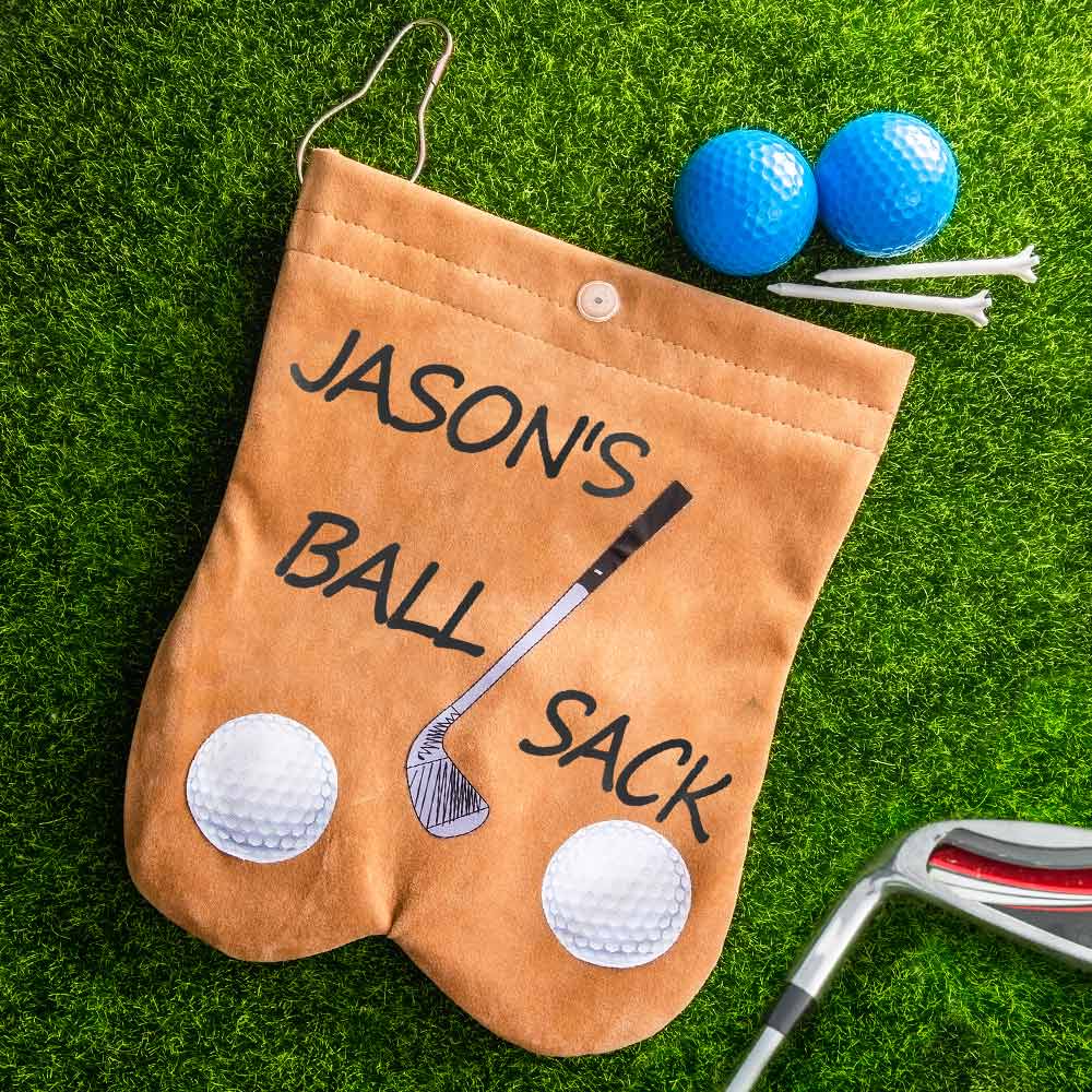 Personalized Funny Flannel Golf Ball Bag Sack with Custom Name Funny