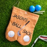 Personalized Funny Flannel Golf Ball Bag Sack with Custom Name Funny Golf Gift for Golf Lovers Men Father Husband