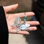 Custom Loved One Silver Butterfly Car Charm