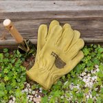 Personalized Cowhide Leather Pair of Gloves with Logo or Text Gardening Truck Driving Work Accessories Father's Day Birthday Gift for Men Dad