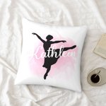 Personalized Dance Ballerina Silhouette Throw Pillow Cushion Cover Gift for Dancer