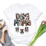 Personalisierte Hundemutter Baumwoll-T-Shirt mit Namen 100 Hunderassen