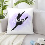 Personalized Dance Ballerina Silhouette Throw Pillow Cushion Cover Gift for Dancer
