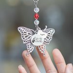 Custom Loved One Silver Butterfly Car Charm