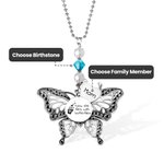 Custom Loved One Silver Butterfly Car Charm