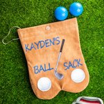 Personalized Funny Flannel Golf Ball Bag Sack with Custom Name Funny Golf Gift for Golf Lovers Men Father Husband