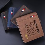 Portefeuille en Cuir pour Homme Porte-Monnais Personnalisé avec Numéro de Sport et Nom