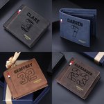 Portefeuille en Cuir pour Homme Porte-Monnais Personnalisé avec Numéro de Sport et Nom