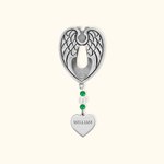 Personalised Guardian Angel Wings Visor Clip with Heart Shape Name Tag For Car Sun Visor