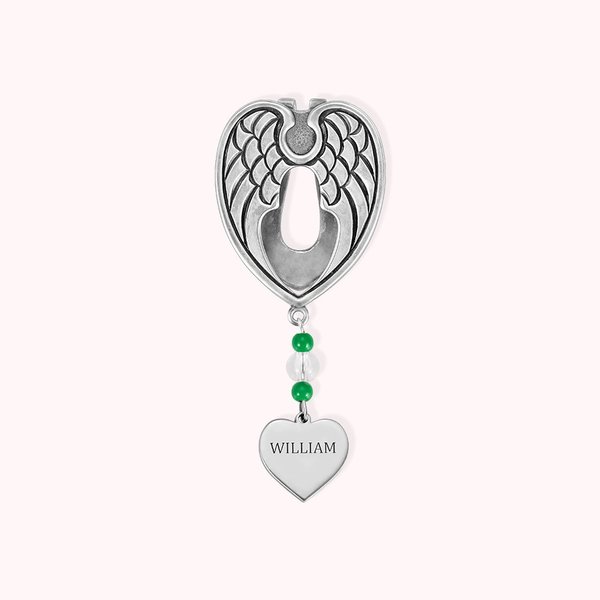 Guardian Angel Wings Visor Clip with Heart Name Tag