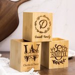 Personalisierte Bambus Holz Küche Utensilienhalter