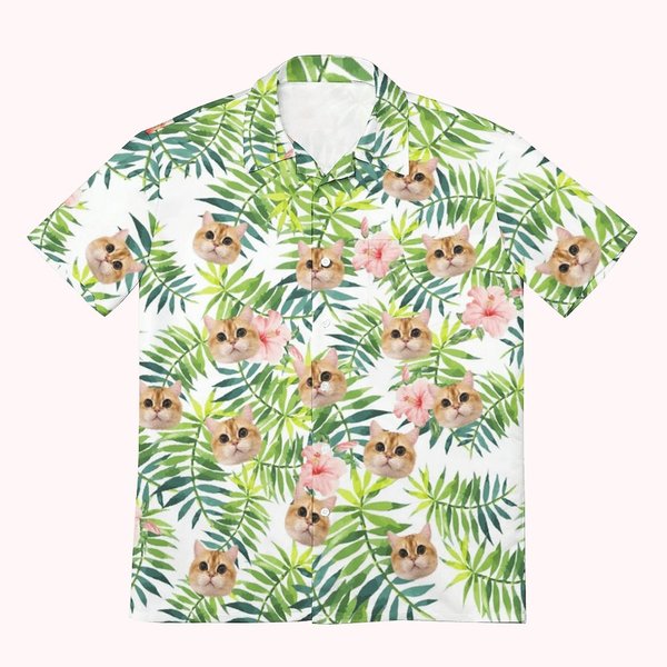 Camiseta hawaiana de verano personalizada con bonita foto de mascota para regalar a los amantes de las mascotas