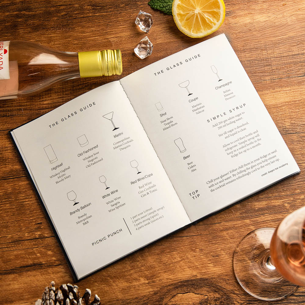 Personalized Blank Cocktail Recipe Book Notebook CALLIE
