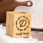 Personalisierte Bambus Holz Küche Utensilienhalter