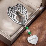 Personalisierte Schutzengel Flügel Visier Clip mit Herzform Namensschild für Auto Sonnenblende