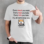 Personalized We'll Be Watching You Pet Dog Cotton T-shirt with Names