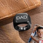 Personalized Men's Engraved Ring Stainless Steel Promise Rings Gifts for Dad