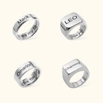 Personalized Men's Engraved Ring Stainless Steel Promise Rings Gifts for Dad