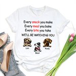 Personalized We'll Be Watching You Pet Dog Cotton T-shirt with Names