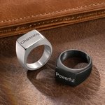 Personalized Men's Engraved Ring Stainless Steel Promise Rings Gifts for Dad